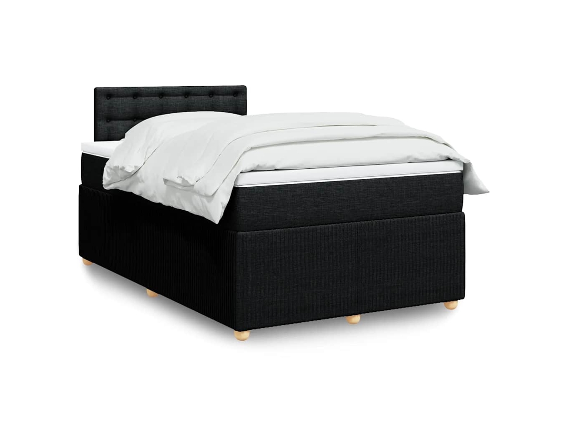 Vidaxl Cama Boxspring com Colchão 120x190 Cm Tecido Preto