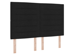 Conjunto 1 Cabeceira Estofada Vidaxl Preto Tecido (160 Cm)