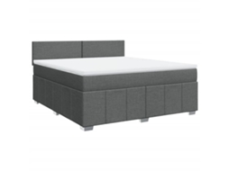 Cama com Molas/Colchão 180x200 Cm em Tecido Cinzento Escuro MAISON EXCLUSIVE