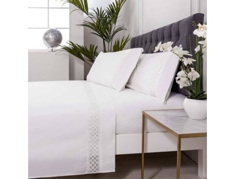 Conjunto de Lençois COTTON ARTEAN Sarria (Branco - Cama de 200 cm - Algodão)