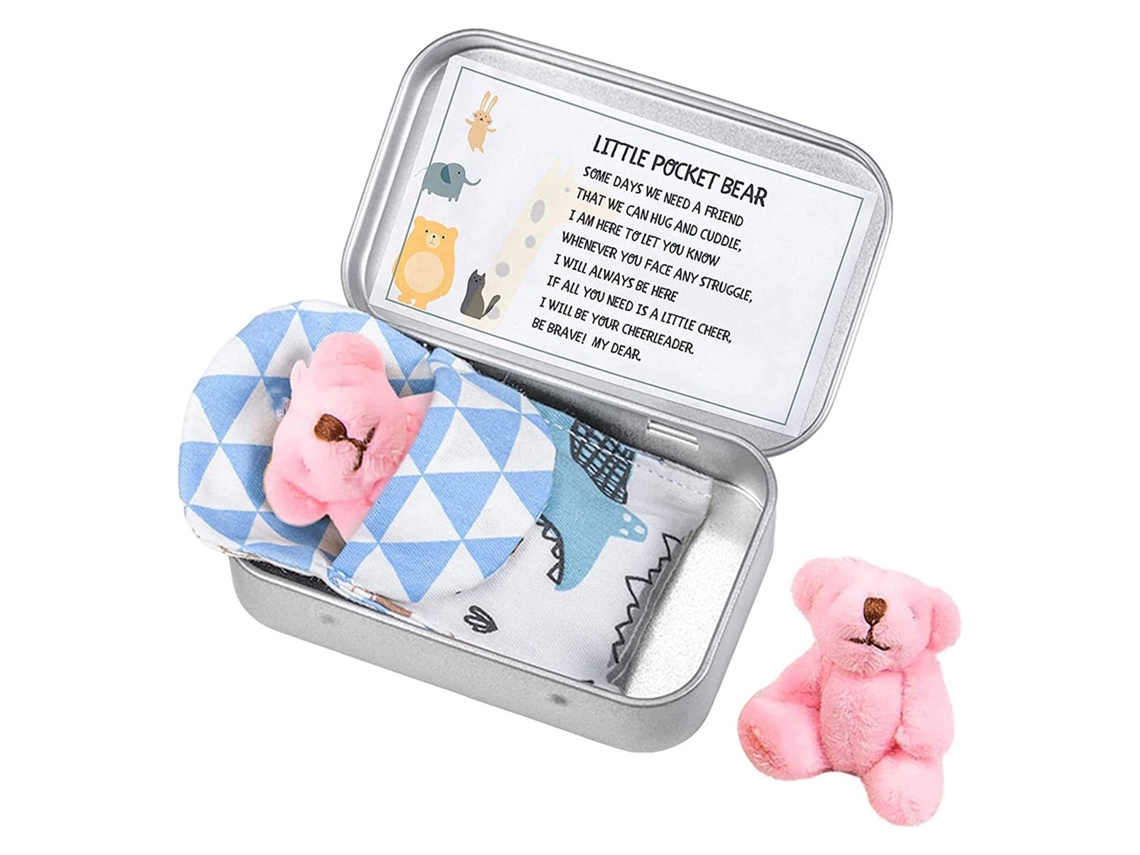 Primerox ursozinho de Pelúcia Mini em Lata Presente Urso de Bolso Pequeno Urso Teddy Can