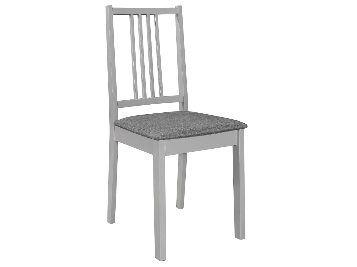 Cadeiras de Jantar com Almofadões 2 Pcs Madeira Maciça Cinzento MAISON EXCLUSIVE