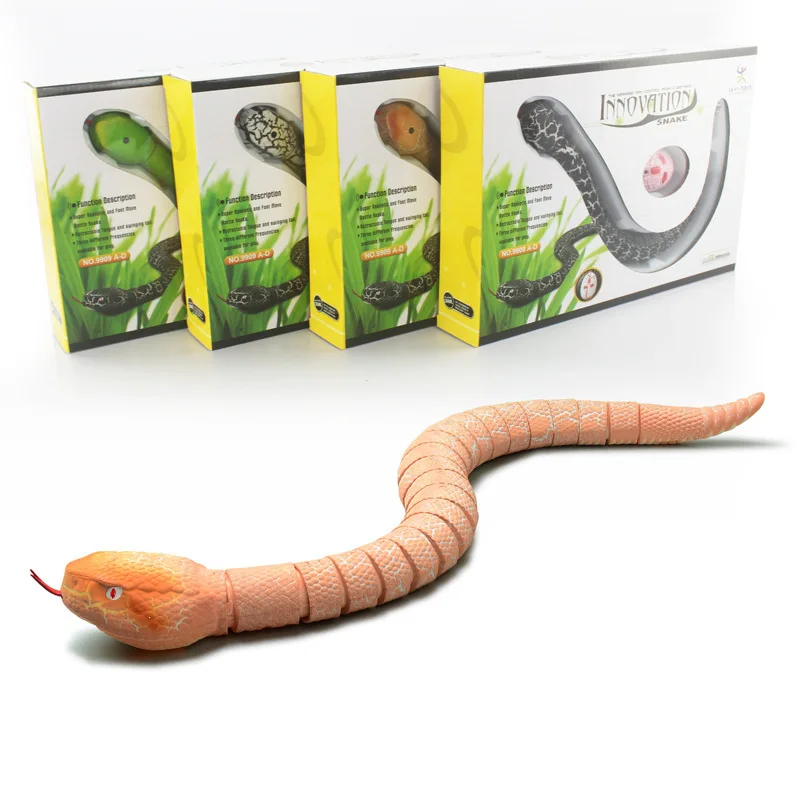 Brinquedo de Terror Realista em Forma de Cobra com Controle Remoto, Simulando uma Cobra Venenosa. MDUG (laranja)