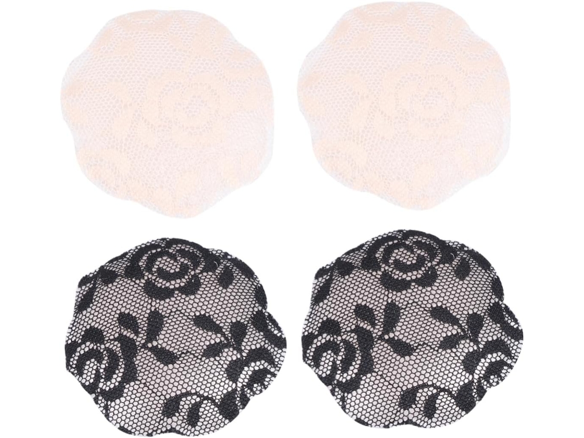 Protetores De Mamilo Reutilizáveis Em Silicone Com Renda, 2 Pares