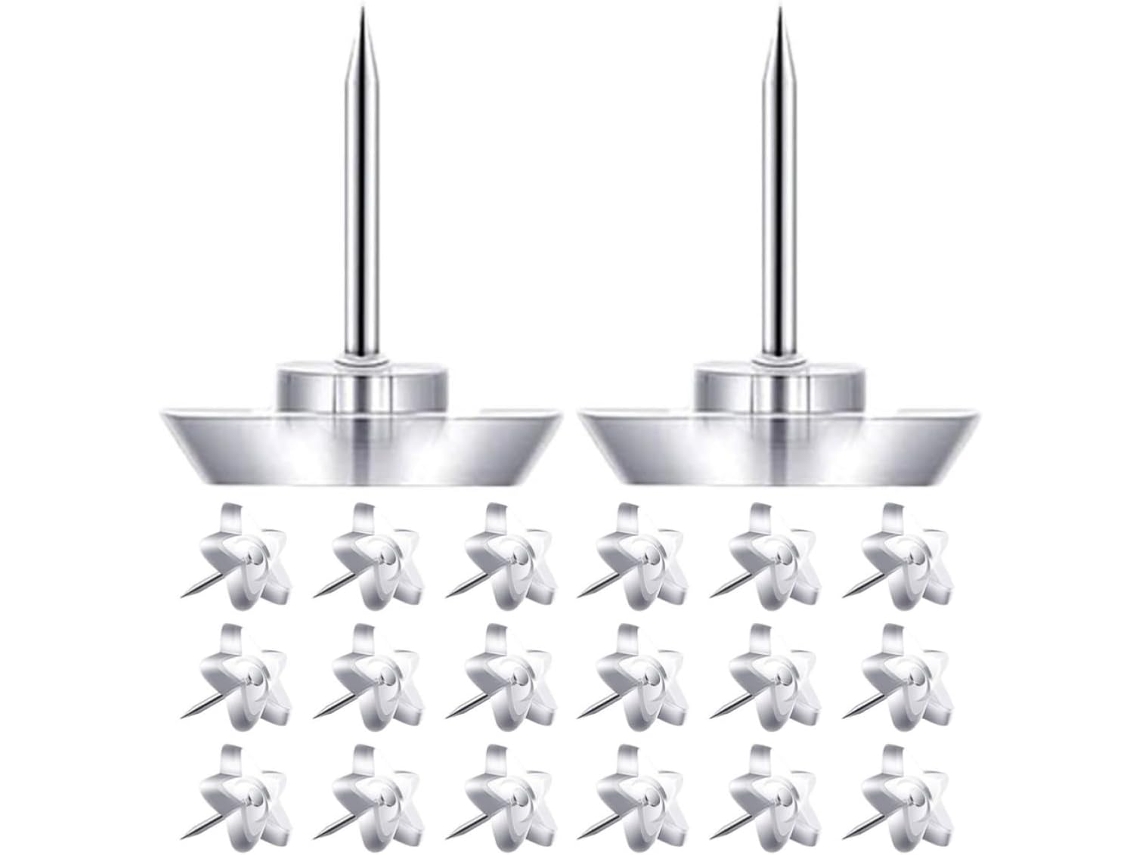 Conjunto de 50 Tachinhas Transparentes Lifkome em Formato de Estrela para Quadro