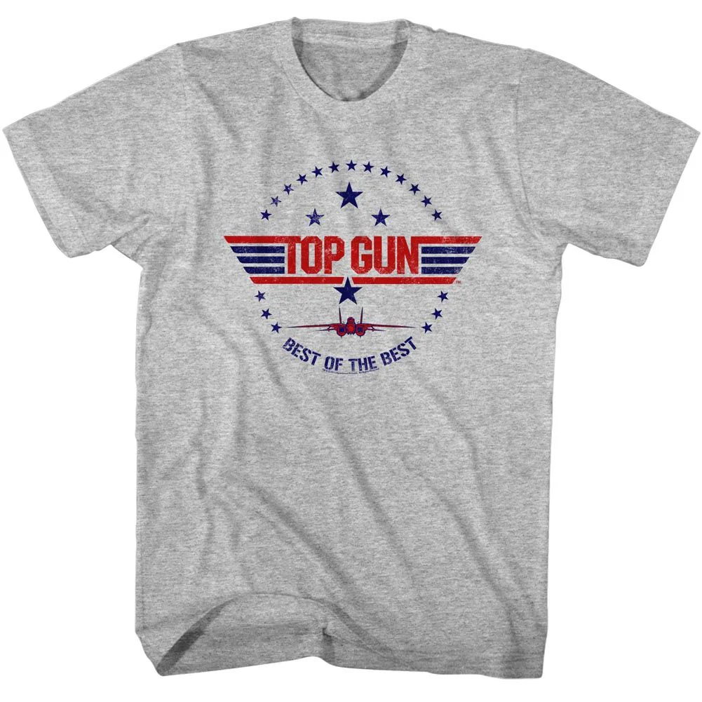 Unisex Adult T-shirt Rockinstone Top Gun Movie Best Of The Best Heather Gray Sizexl
