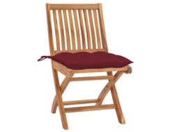 Maison Exclusive - Cadeiras De Jardim Dobráveis C/ Almofadões 8 Pcs Teca Maciça
