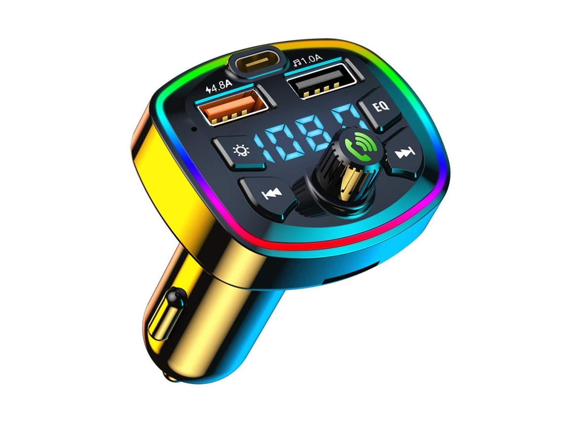 Carro Mp3 Player Bt5.0 Fm Transmissor Receptor de Rádio Preto