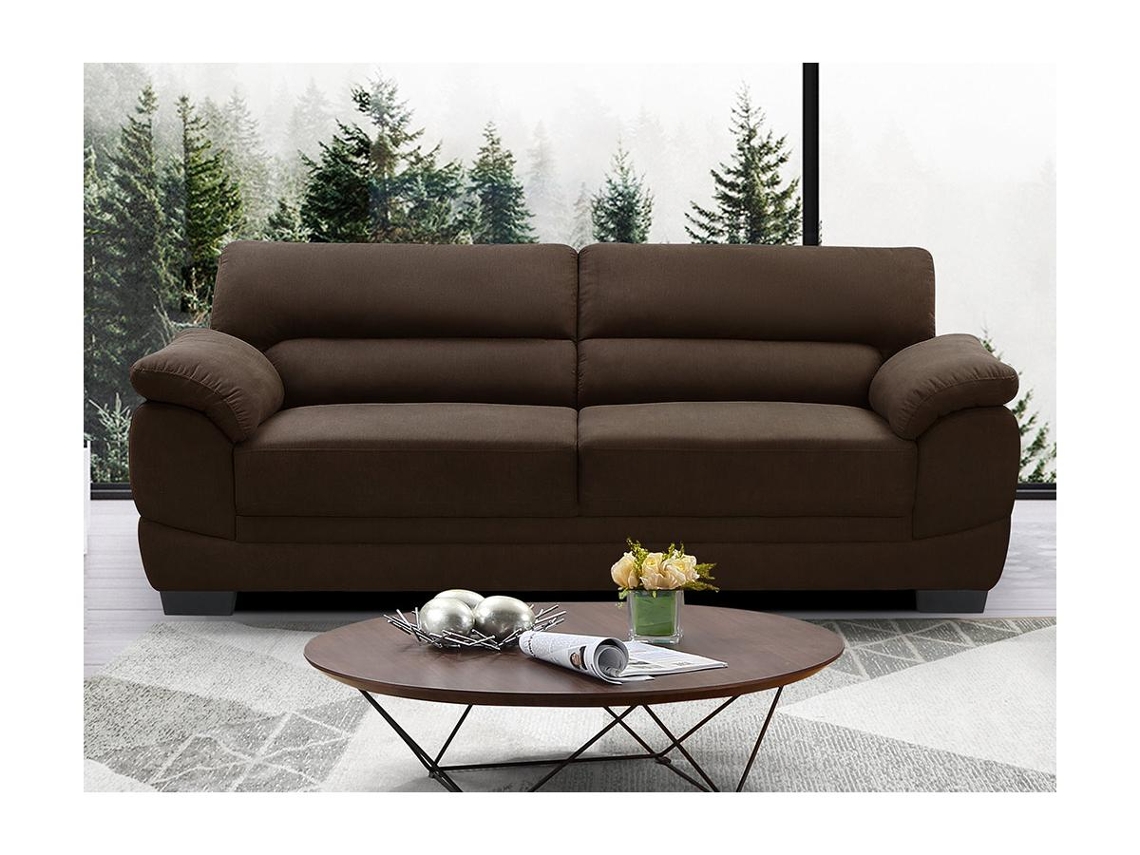 Sofá 3 Lugares VENTEUNIQUE Kisumu (Castanho 220x92x93 cm) Worten.pt