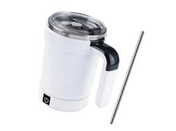 Copo Térmico Com Controle De Temperatura, Misturador Automático, Transdutor De Calor Integrado E Bateria Recarregável Para Café E Chá (branco).