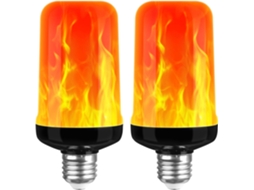 2 Lâmpadas Chama Led 5w E27 3 Modos P Interior Exterior Jardim Bar Halloween Natal ZYBLSSBB