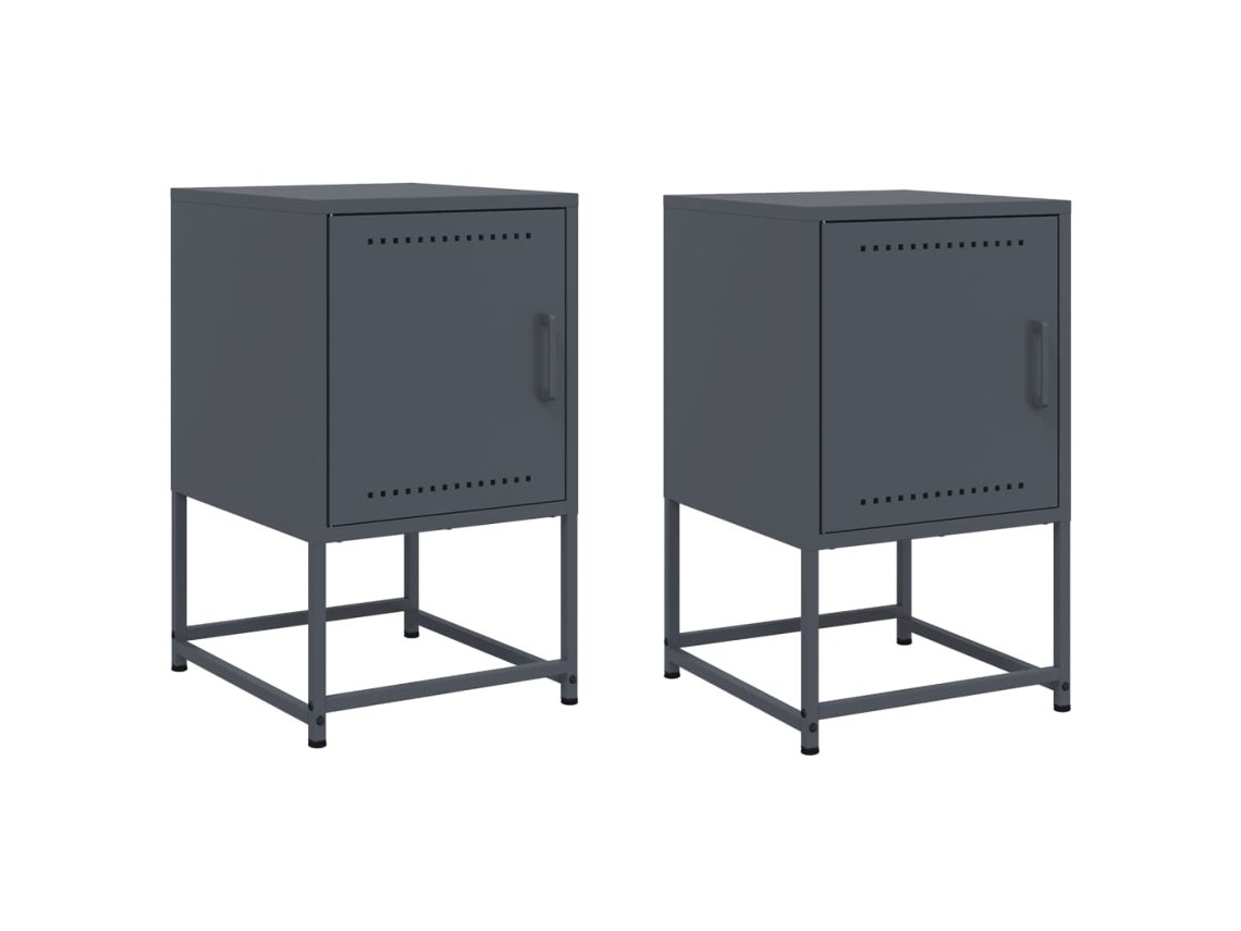 Bedside Cabinet, Bedside Cabinets Vidaxl Antracite Aço (n/a)