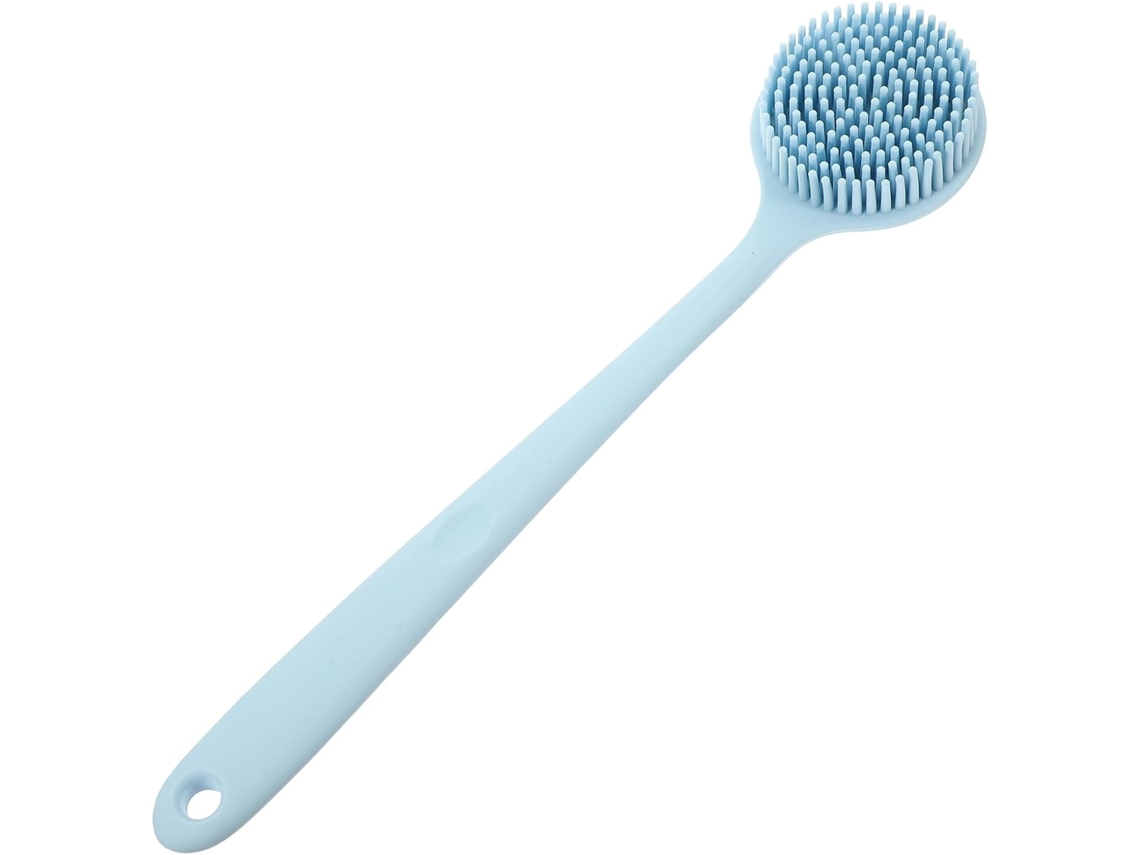 Escova De Banho Silicone Dupla Face Homsfou Com Cabo Longo 42cm, Esfoliante Corporal Suave, Escova Ergonômica Nórdica