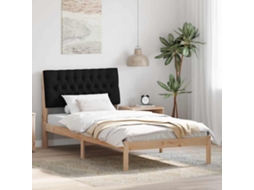 Vidaxl Estrutura De Cama Com Cabeceira Estofada Castanho 100 X 200 Cm