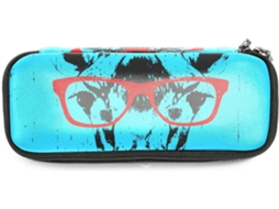 Estojo grande para lápis e marcadores com estampa de girafa, ideal para usar com óculos, organizador de maquiagem e mochila escolar.