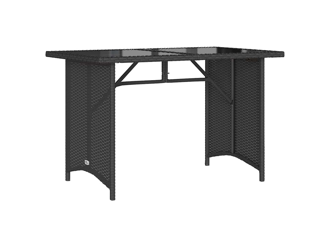 Mesa de jardim com tampa de vidro 110x68x70 cm Vime Pe Preto MAISON EXCLUSIVE