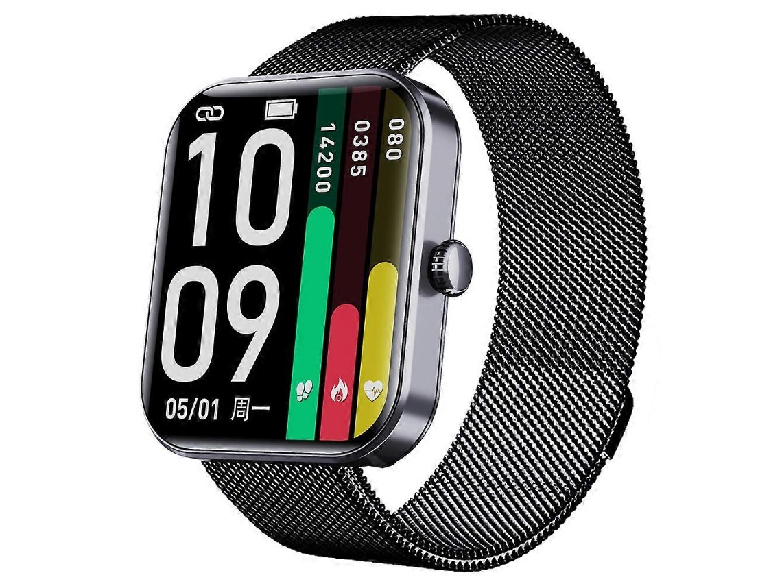 Relógio inteligente à prova d'água F21pro com pulseira de malha e rastreador de atividades físicas para bicicletas elétricas.