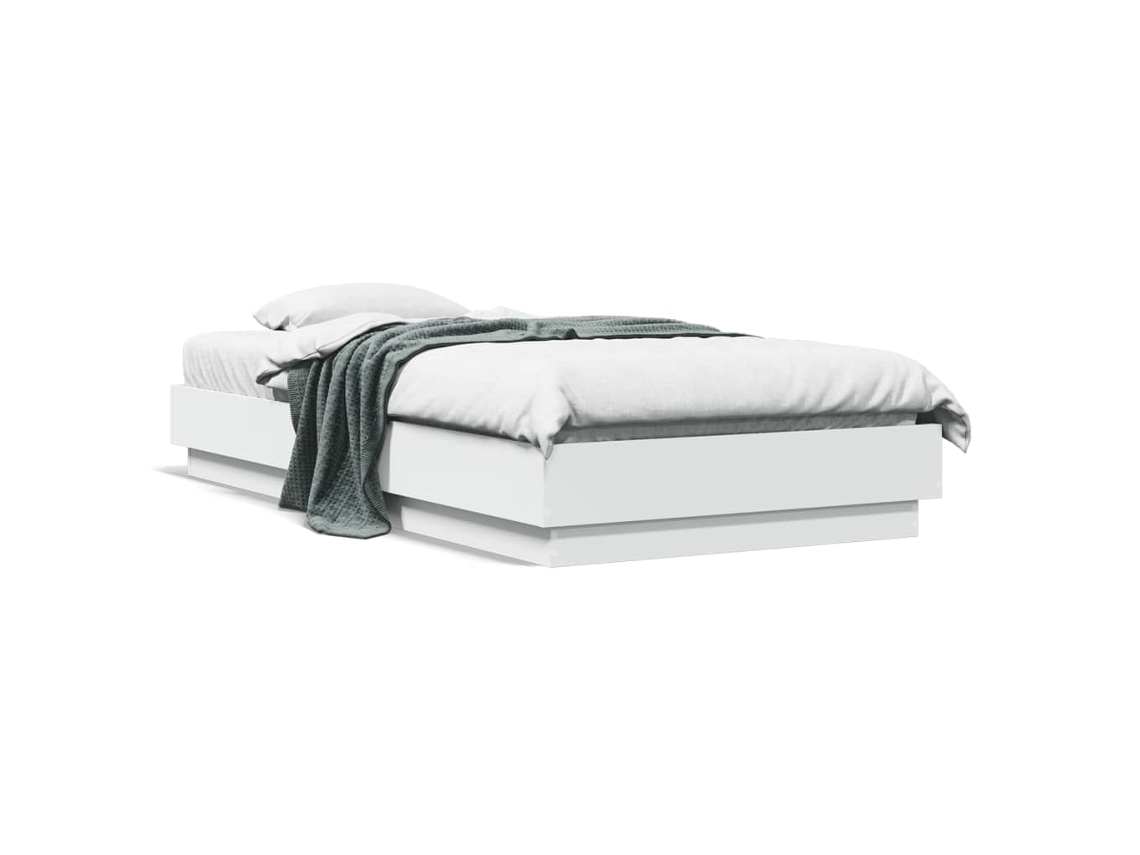 Vidaxl Estrutura De Cama Com Luzes Led 75x190 Cm Branco