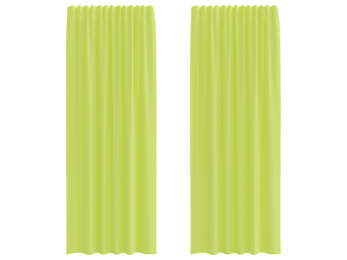 Cortinas de Voile com Bolsos para Varão 2 Pcs Verde maçã MAISON EXCLUSIVE