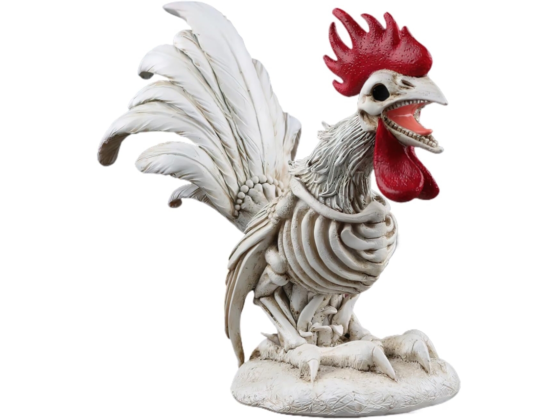 Esqueleto de Galinha em Resina 14,9 X 8 X 14 Cm, Ornamento Assustador de Animal, Decoração de Halloween para CHABERLU