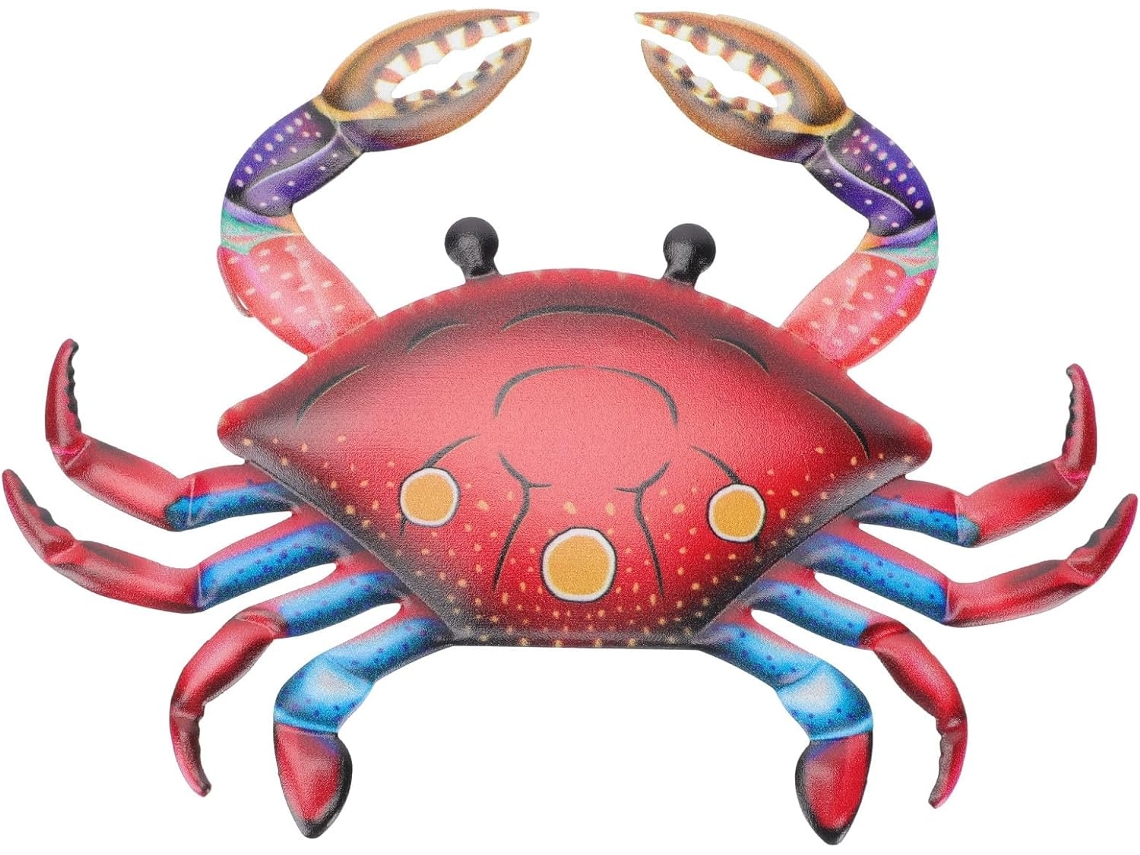 Pingente Caranguejo Ferro Vermelho Decoração Parede Original Janela Design Náutico Exclusivo Casa GOKOCO