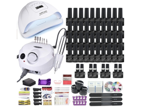 Manicure Set, LOVEBABYLY Nail Art Kit With 120w/54w Led Nail Lamp,Colors Uv Polishing Gel Polishing Nail Art Kit Combo H2