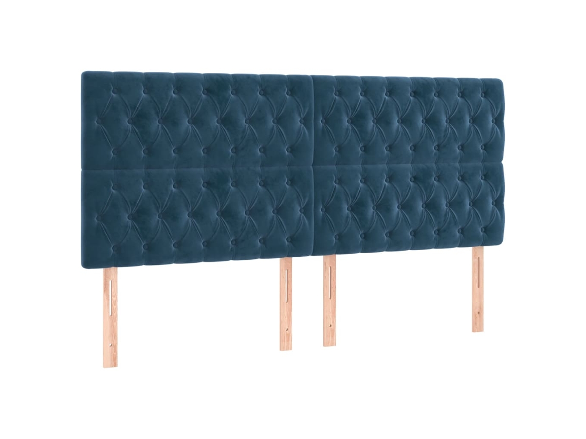 Conjunto 4 Cabeceira VIDAXL Azul Veludo