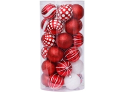 30 Peças/conjunto Bola Natal Inquebrável Pintada para Árvore Natal S/MARCA