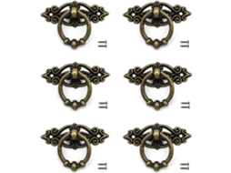 Conjunto de 6 Puxadores Porta Gaveta em Bronze com Parafusos para Móveis BRILVIBERA
