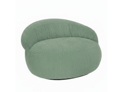 Puff Xxl Com Capa Amovível Em Veludo Canelado 110x100 Cm Verde