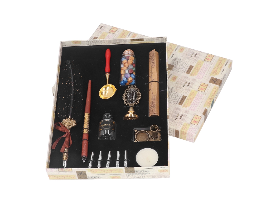 Conjunto de Caneta de Pena Estilo Europeu Retrô Elegante para Caligrafia, com Pontas Substituíveis AQUAFORGE