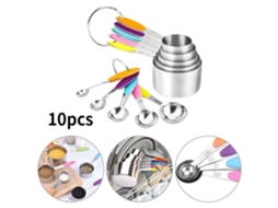Conjunto Multifuncional de 10 Copos e Colheres Medidores DUREFORWARD