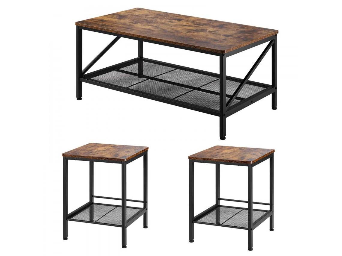 Conjunto De Mesas De Sala Vintage E Clássicas Com Armazenamento Tekmaquinas