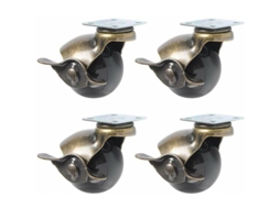 Rodízios Para Móveis, 4 Peças, 40 Mm, 1,5 Polegadas, Com Freio, Para Móveis