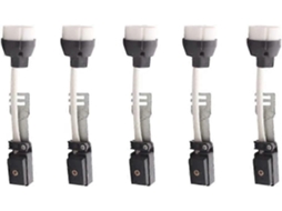 Rebe conjunto de 5 Bases de Bombilla Gu10 com Cabo e Caixa de Junção Isolada 2a 250v Resistente a Altas Temperaturas para Led e Halógeno