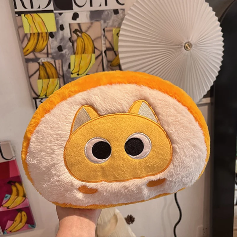 Almofada Decorativa para Sofá em Formato de Rocambole Suíço com Estampa de Gato Adulto, Almofada Criativa para Decoração MDUG (laranja, 32cm)