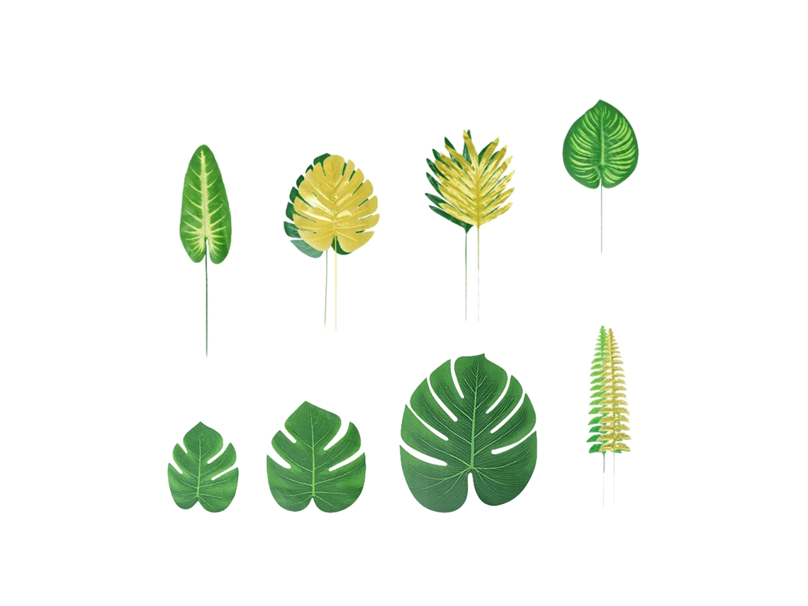 Laxiscreed Conjunto De Folhas De Palmito Artificial Com Design Hawaiian, 72 Peças Para Decoração Tropical