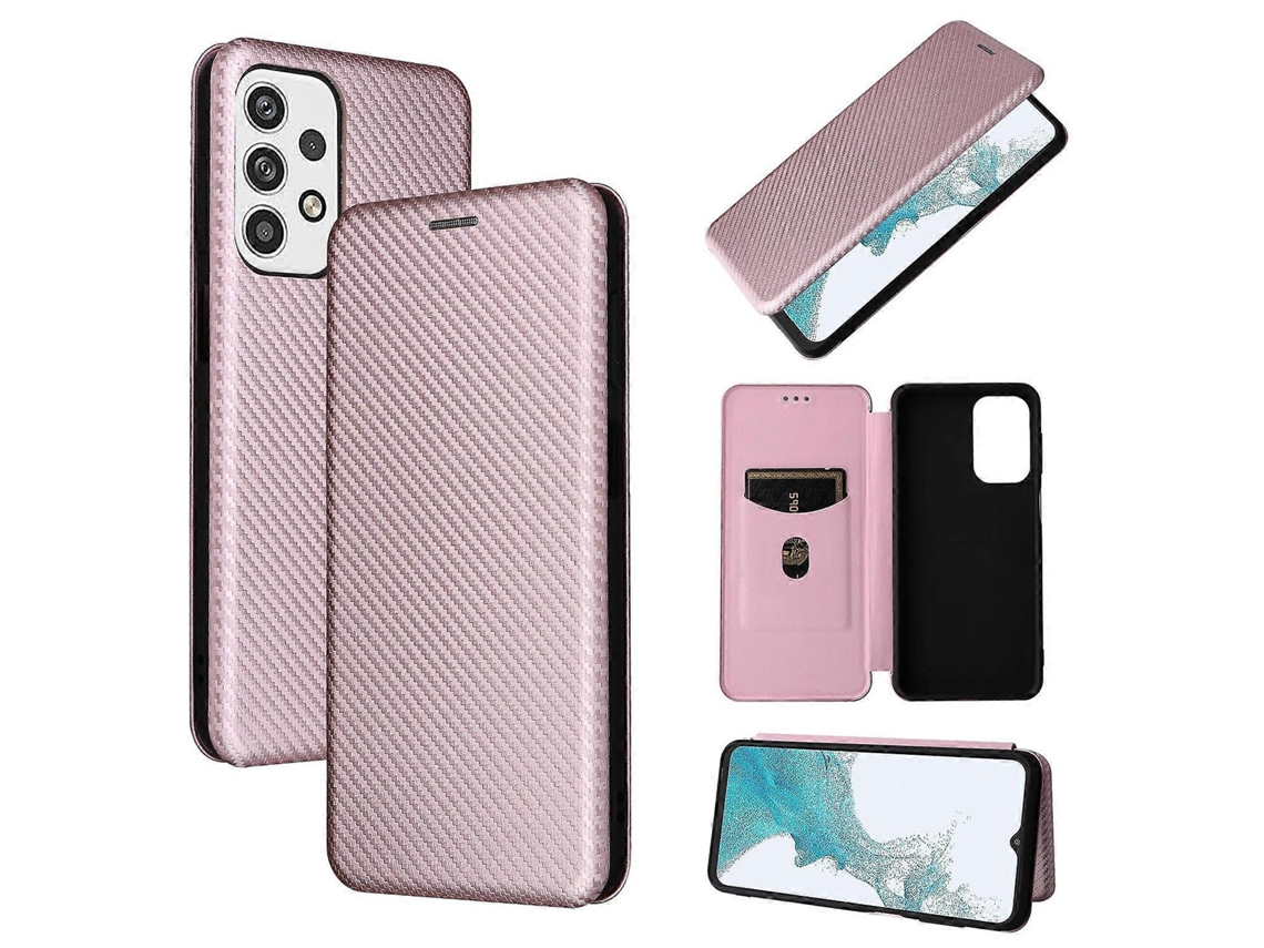 Capa De Celular Em Couro Com Textura De Fibra De Carbono Para Samsung Galaxy A23 4g Global