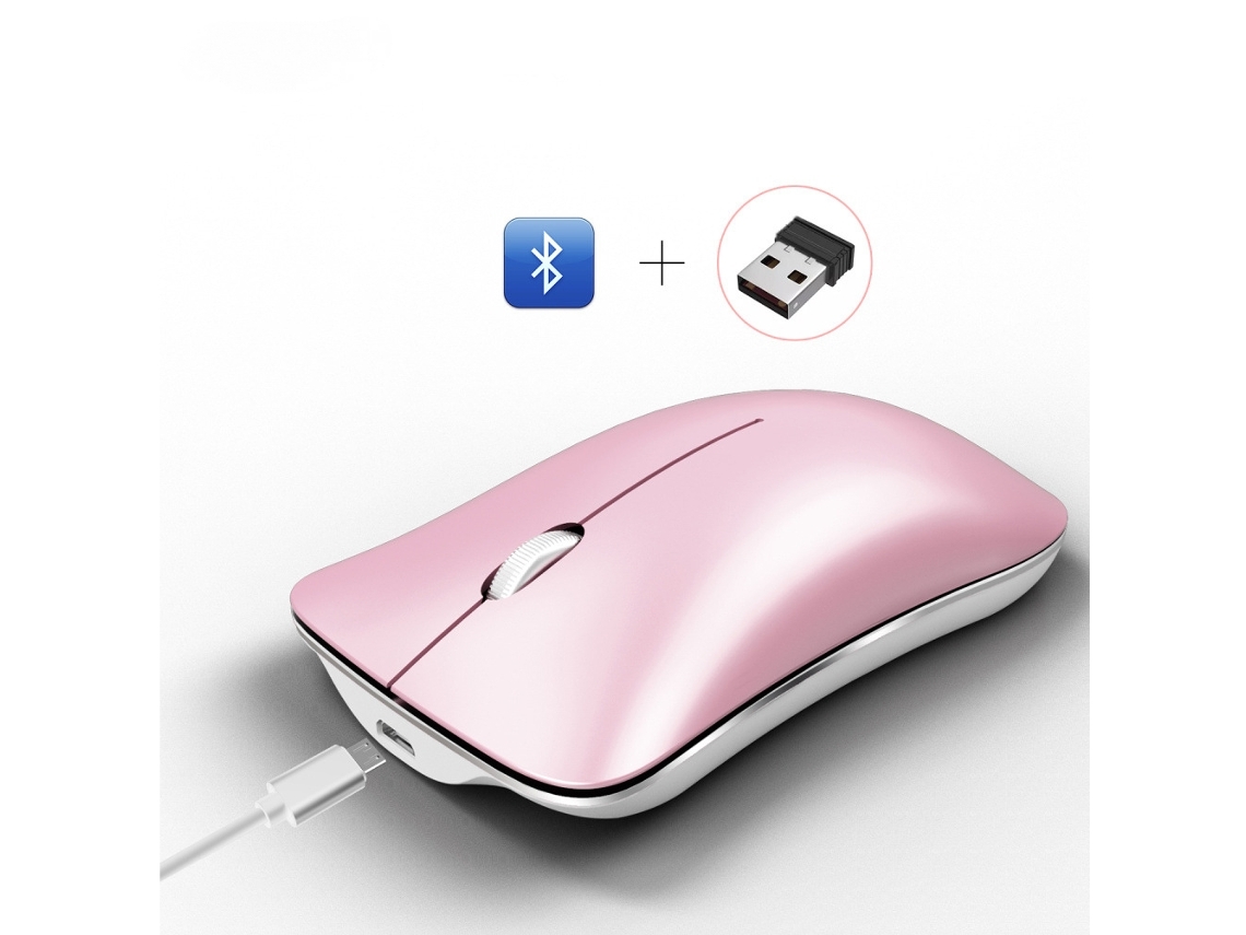 Novo Mouse Recarregável Silencioso Bluetooth Mouse Dual Mode Bluetooth 2.4g Mouse Sem Fio Adequado Para Jogos De Escritório*