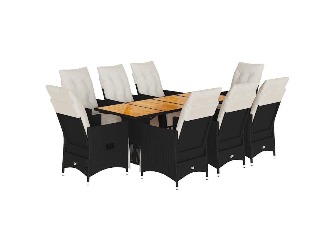 Garden Dining Set, Garden Dining Sets Vidaxl Preto Rattan / Vime (n/a)