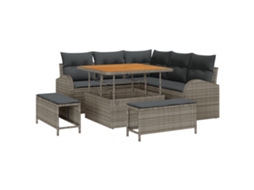 Conjunto 8 Sofá De Jardim Vidaxl Cinzento Vime Pe (100 X 100 X 71 Cm)