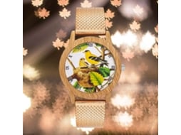 Relógio de pulso unissex Zhoulianfa Fashion em ouro rosa com mecanismo de quartzo e pulseira de malha.