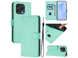 Capa De Couro Com Cordão Para Doogee N55 Plus, Cor Sólida, Com Sensação De Pele