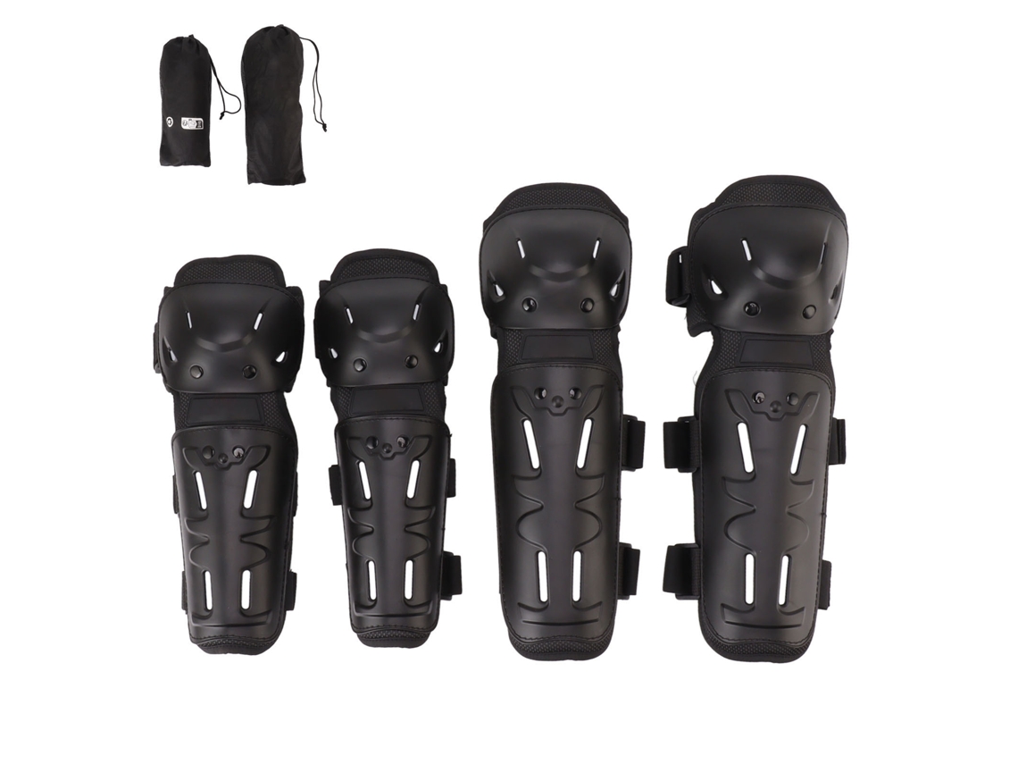 Caneleiras e cotoveleiras ajustáveis S/BRAND para motocross e ciclismo