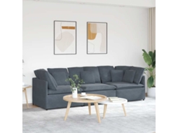 Vidaxl Sofá Modular Com Almofadas Veludo Cinzento-escuro