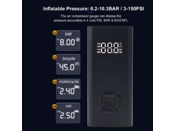 Compressor De Ar Portátil 150psi Com Manômetro Digital E Luz Led