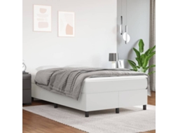 Vidaxl Estrutura De Cama Com Molas 120x200 Cm Couro Artificial Branco