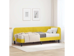 Vidaxl Estrutura De Cama De Canto Amarelo 80 X 200 Cm Veludo