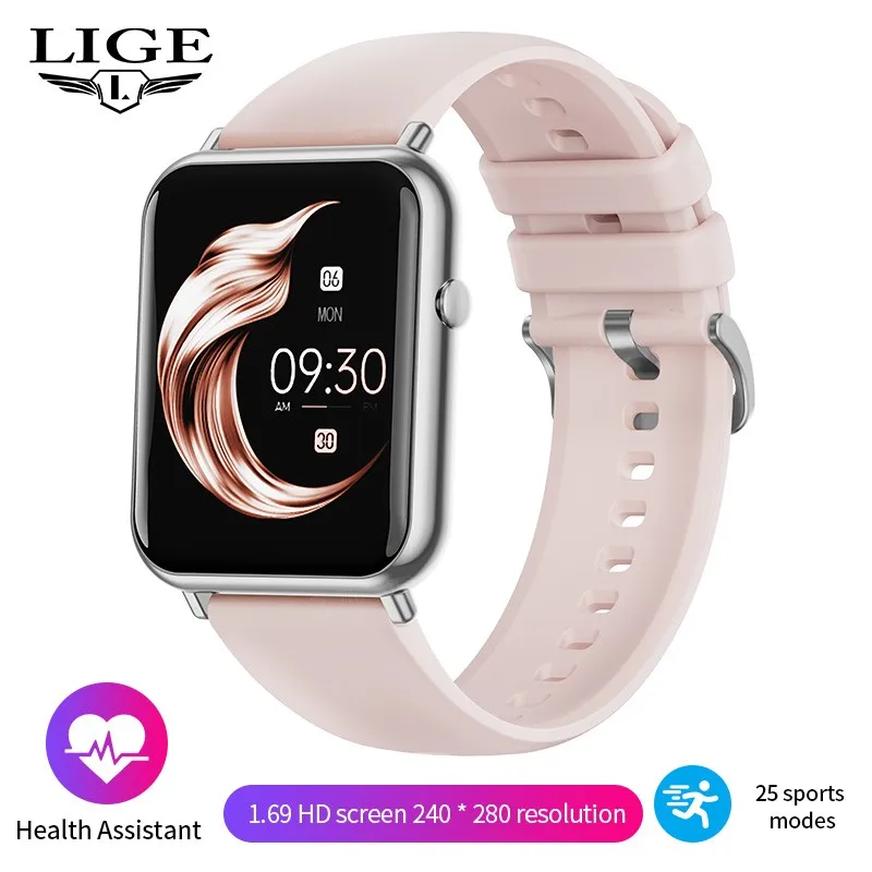 Smartwatch Gps (silicone Prateado Rosa), Resistente À Água 3atm, Bússola, Altímetro, Barômetro