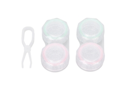 Kit De Estojo Para Lentes De Contato Portátil Com 2 Estojos, Pinça E Estojo De Armazenamento Em Abs